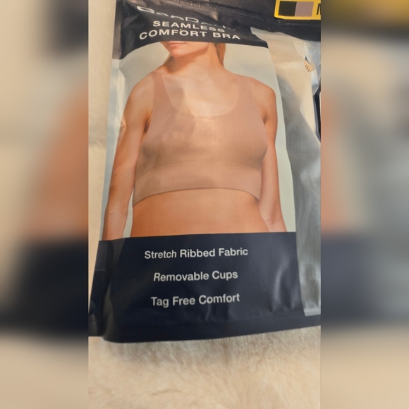 Gap Body Seamless Comfort Bras 2-Pack Stretch Ribbed Medium Neutral Black New - Picture 6 of 11